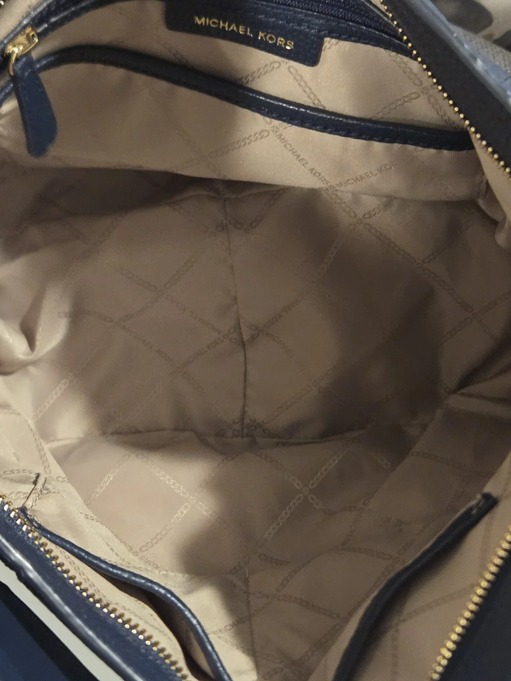 Michael Kors Navy Blue Hobo Handbag Shoulder Bag Purse Large